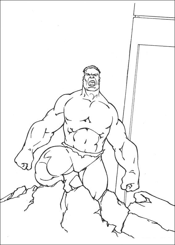 Print Hulk kleurplaat